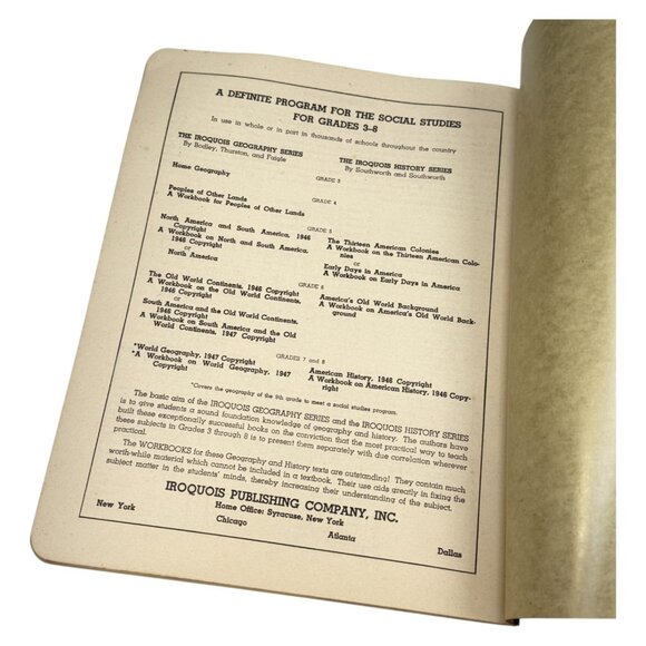 Iroquois Geography Workbook 1947 PB Book Trafalgar School Montreal Teacher Copy - Picture 10 of 13